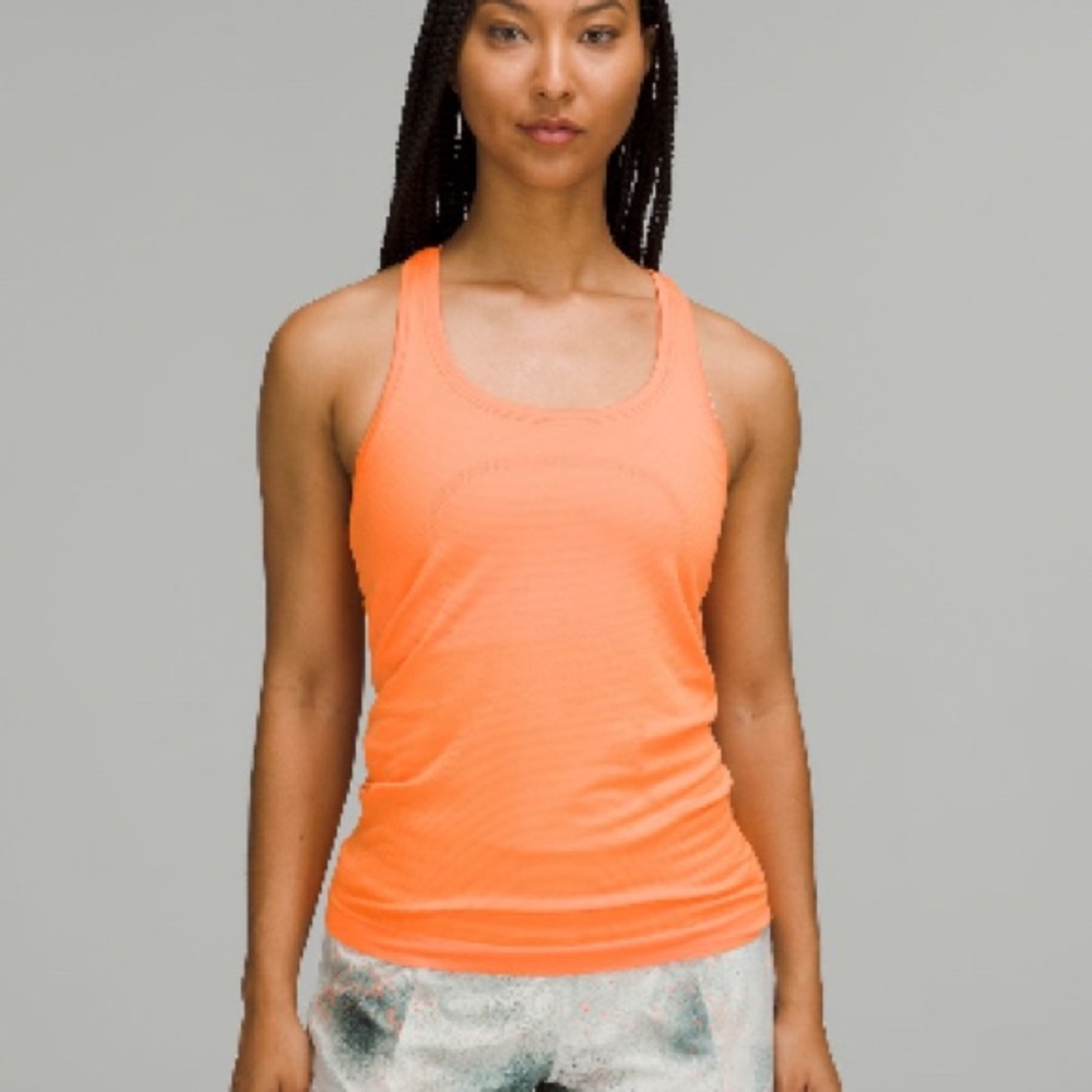 Swiftly Tech Racer Back Tank, Size 8, Orange Soda